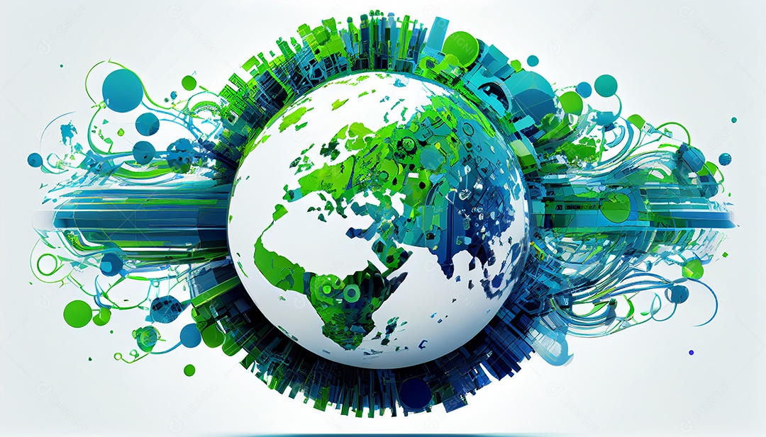 Globo verde abstrato