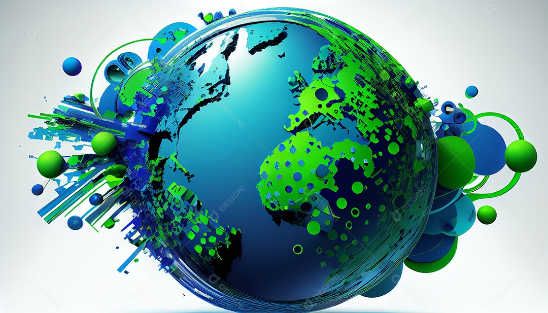 Globo verde abstrato