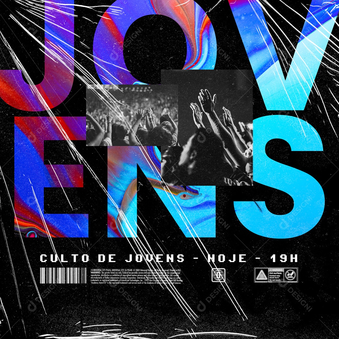 Culto De Jovens Gospel Flyer Social Media PSD Editável