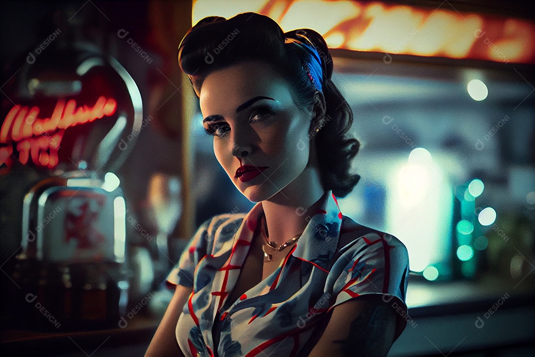 Linda mulher roqueira moderna