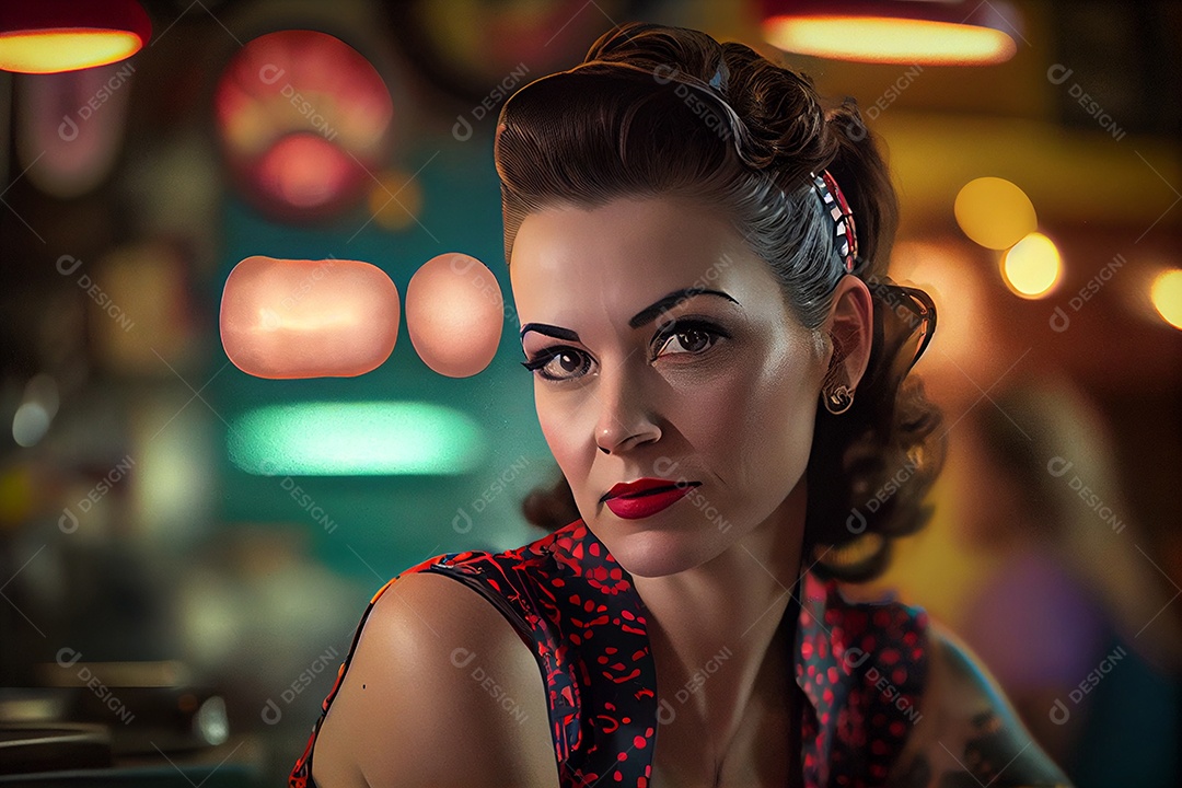 Linda mulher roqueira moderna