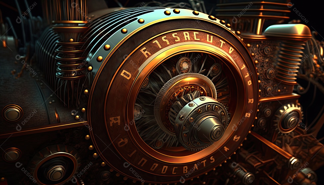 Ilustração de um motor de carro conceito.