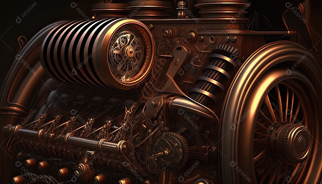 Ilustração de um motor de carro conceito.