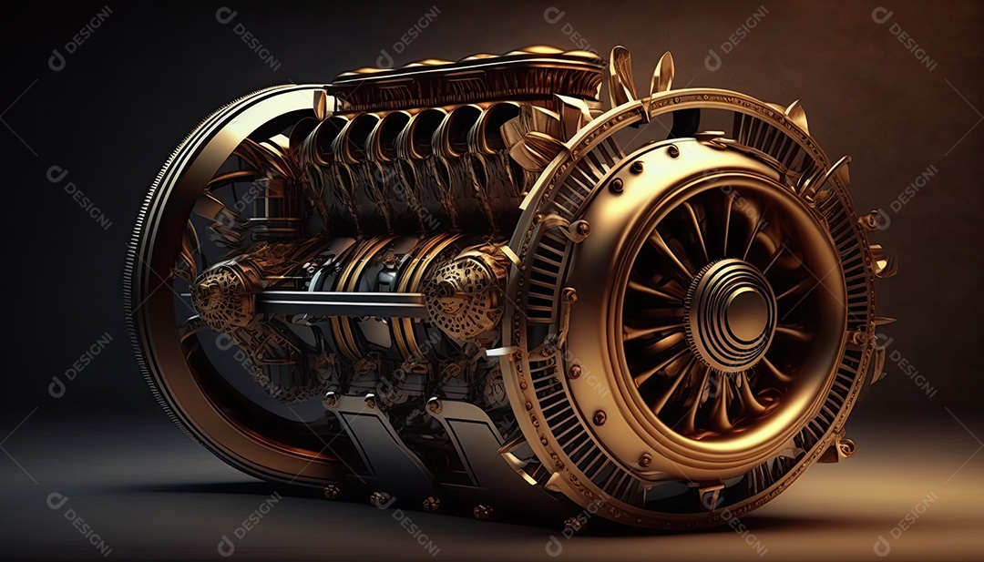 Ilustração de um motor de carro conceito.