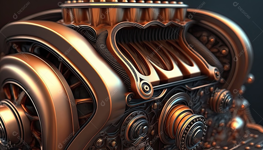 Ilustração de um motor de carro conceito.