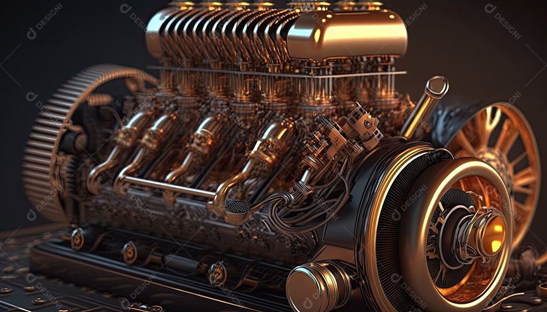 Ilustração de um motor de carro conceito.