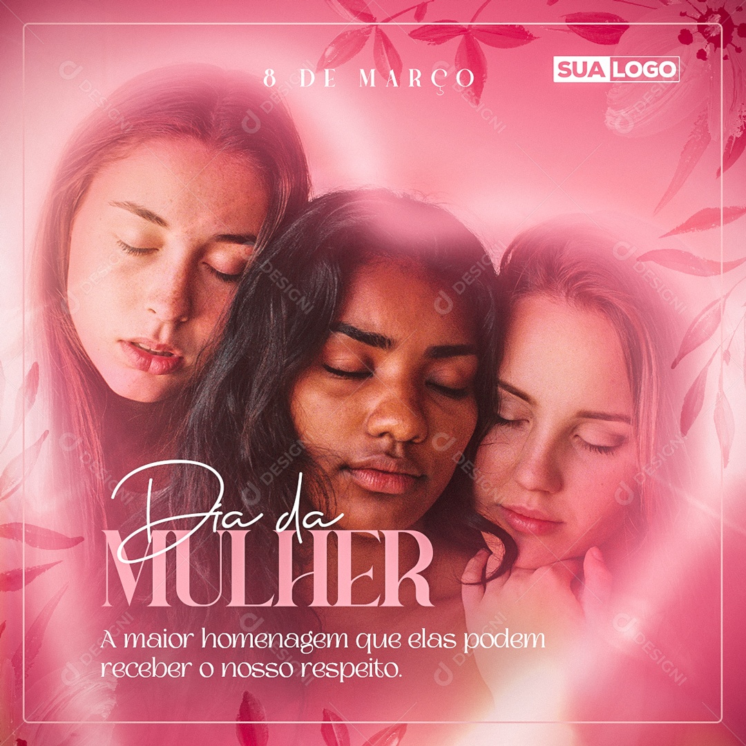 Dia Internacional da Mulher 8 de Março Social Media PSD Editável