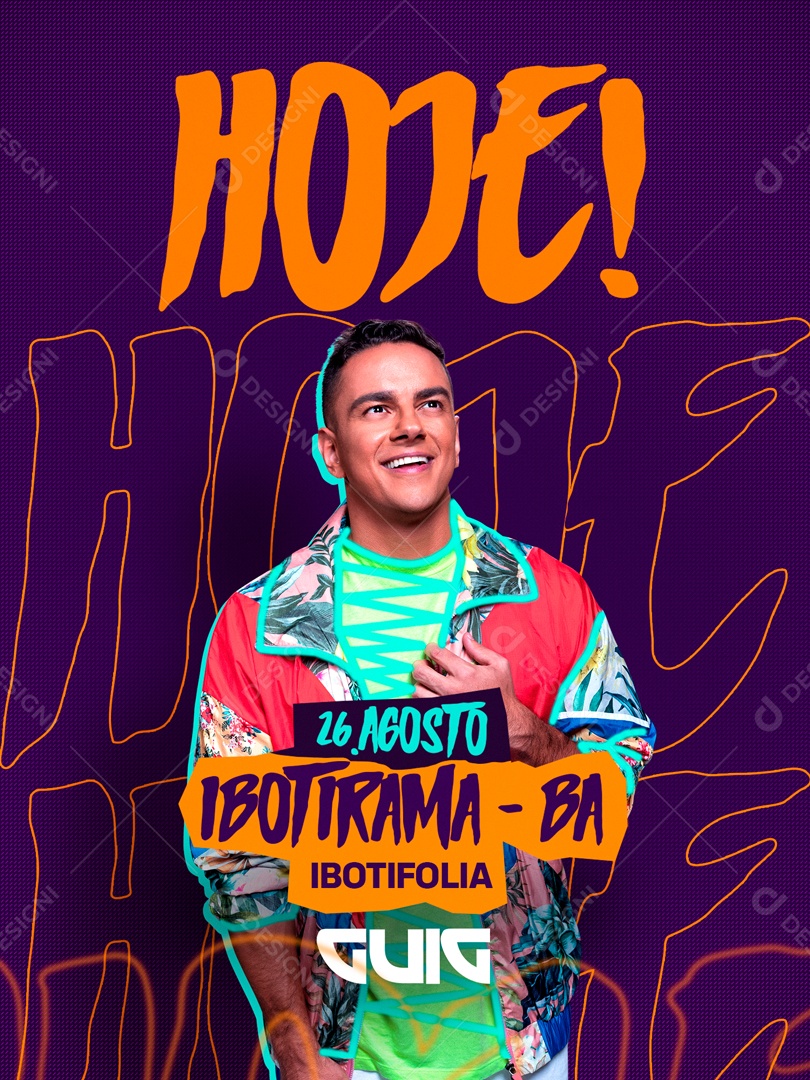 Flyer Hoje Guig Social Media PSD Editável