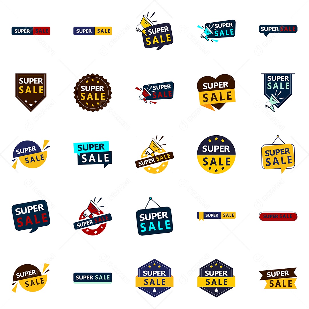 Conjunto de Etiquetas Super Oferta Vetor EPS