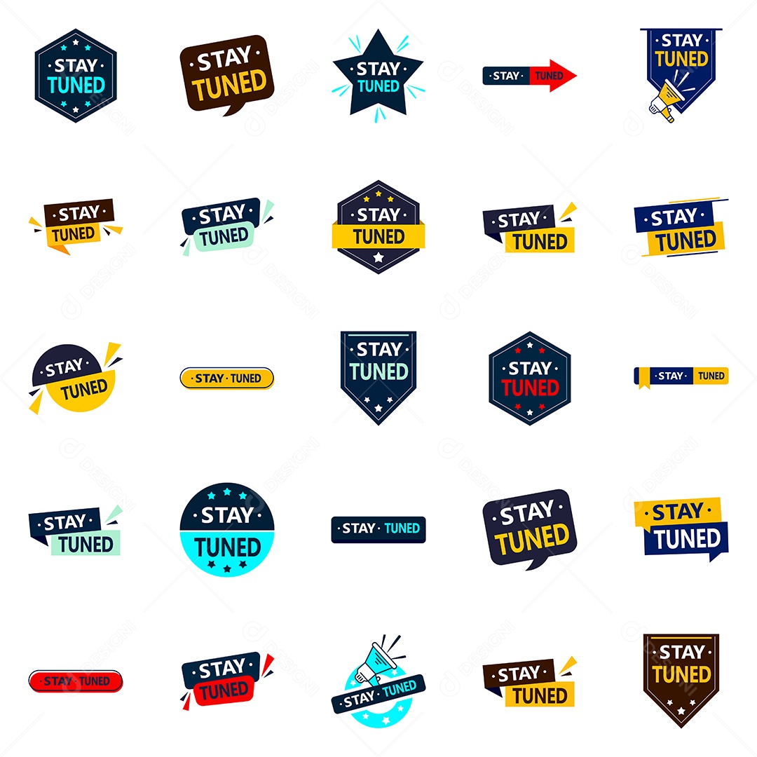 Conjunto de Etiquetas Fique Atento Vetor EPS