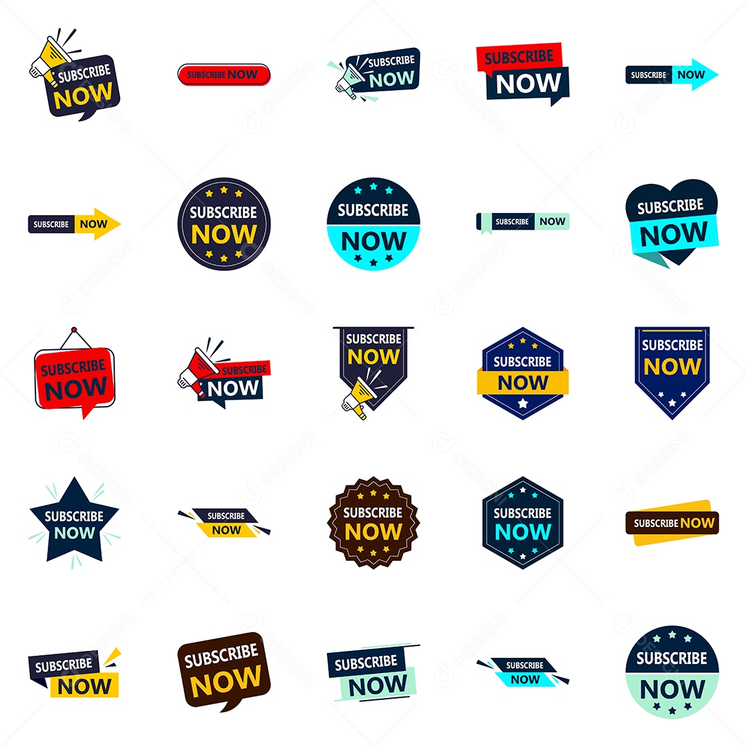 Inscreva-se Agora 25 Elementos Tipográficos