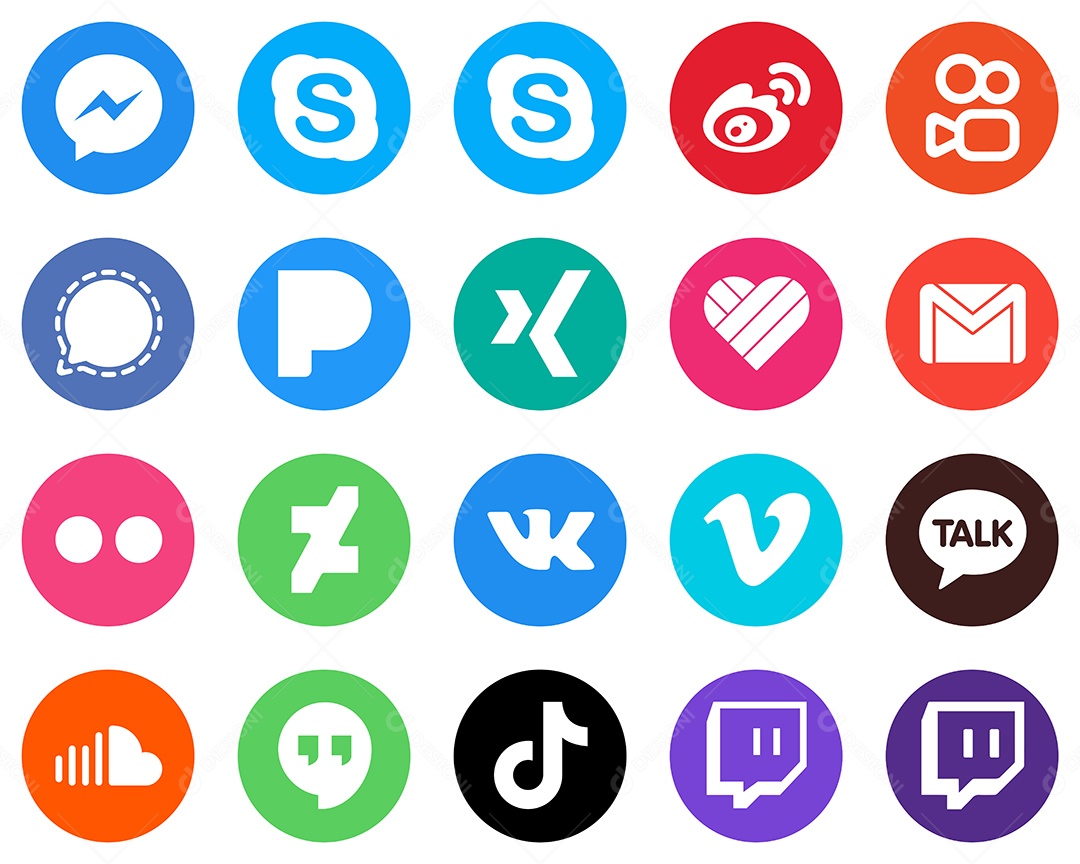 Pacote De Redes Sociais Vetor EPS