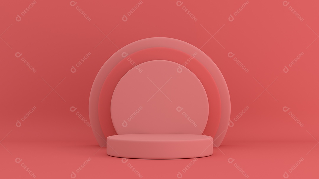Cenário podium 3D rosa