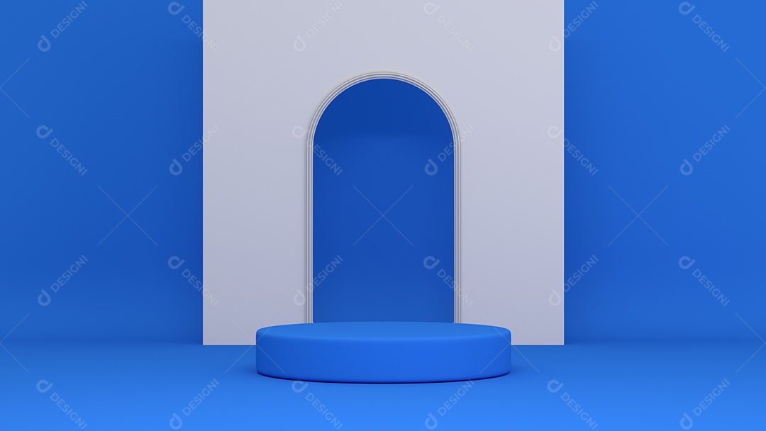 Cenário podium 3D azul