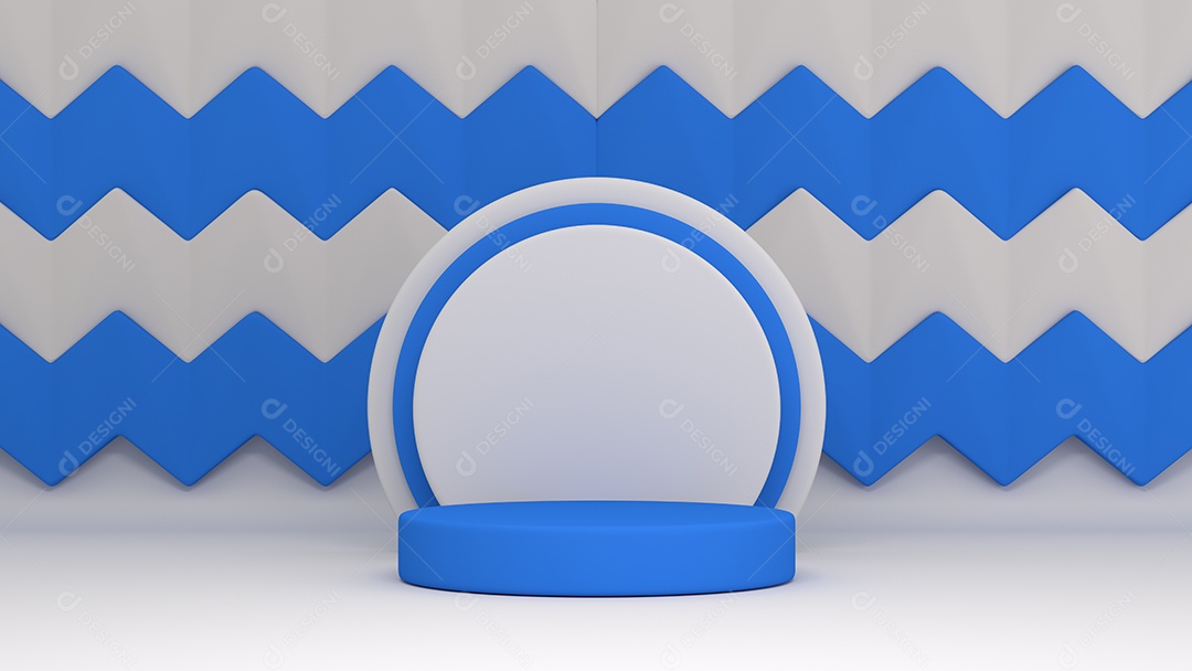 Cenário podium 3D azul