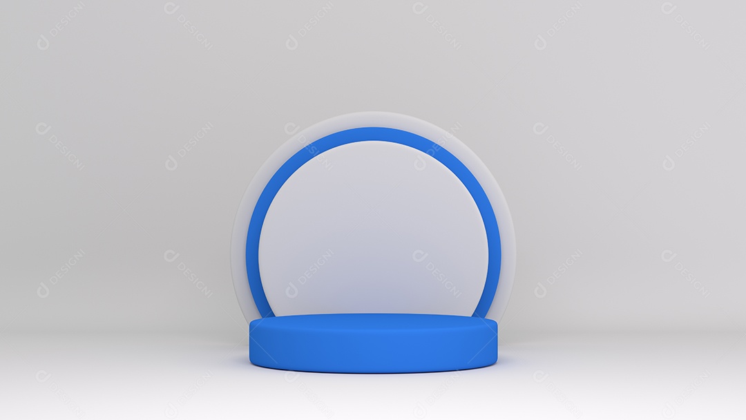 Cenário podium 3D azul