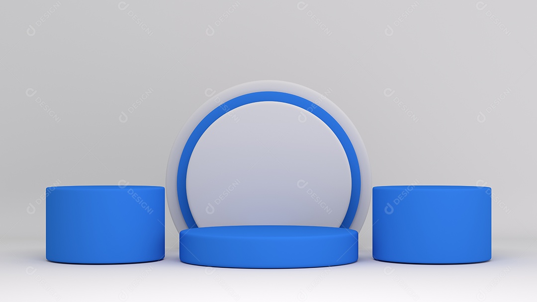 Cenário podium 3D azul