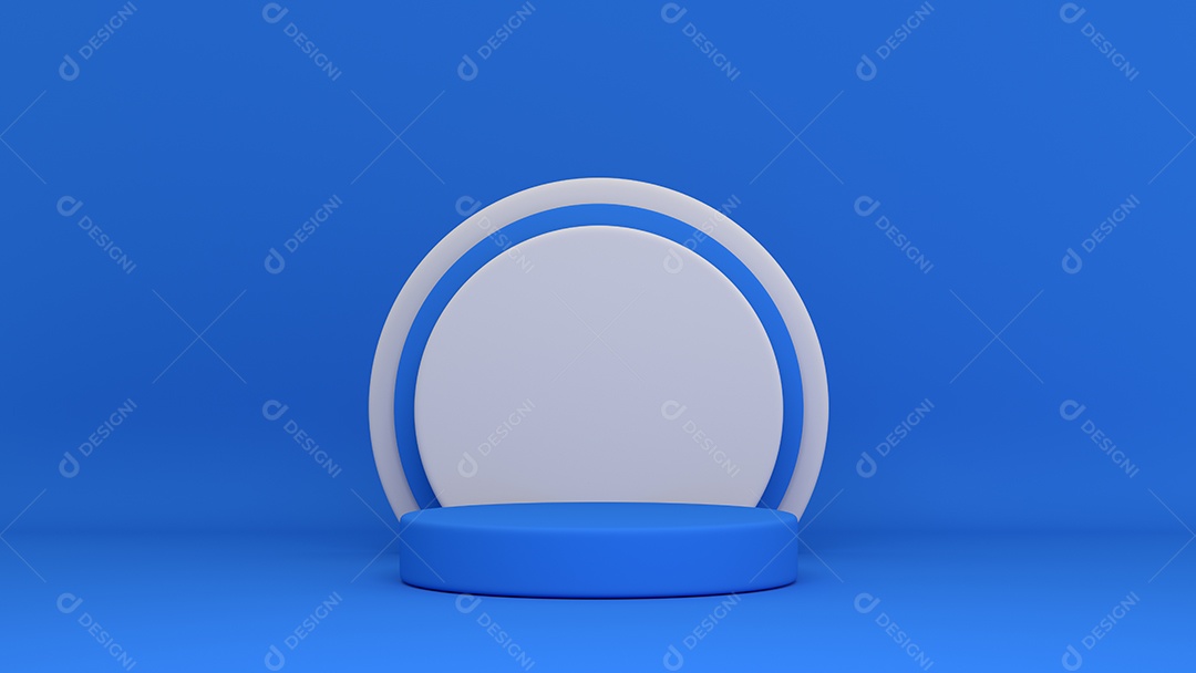 Cenário podium 3D azul
