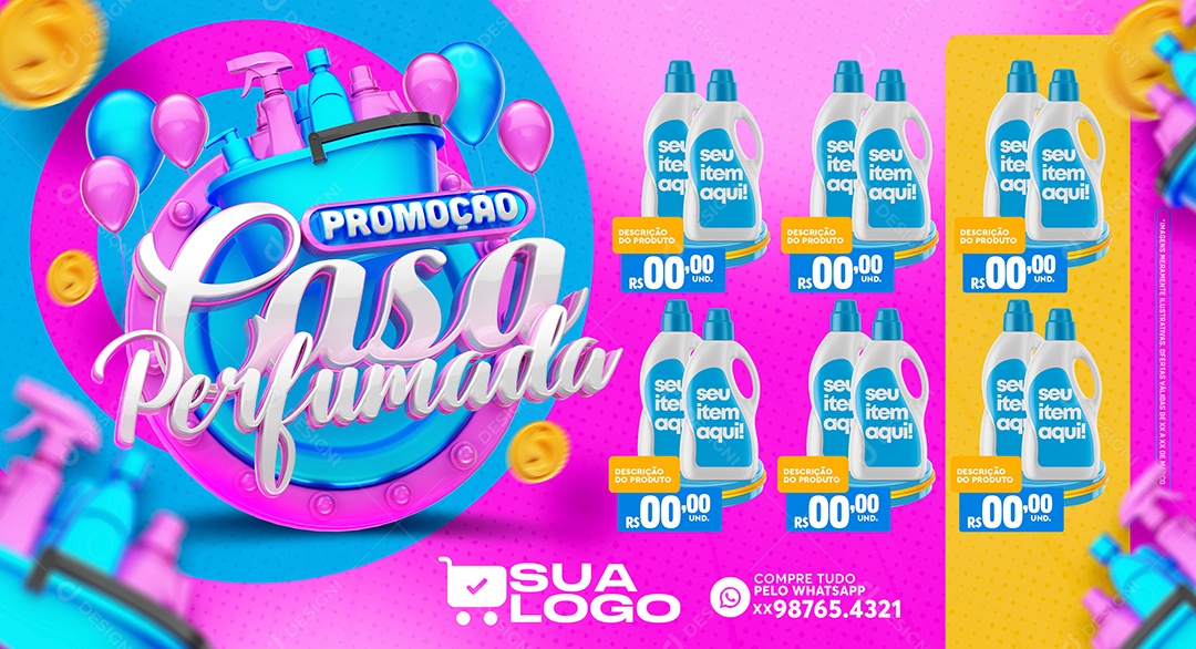 Banner Encarte De Supermercado Promoção Casa Perfumada Social Media PSD Editável