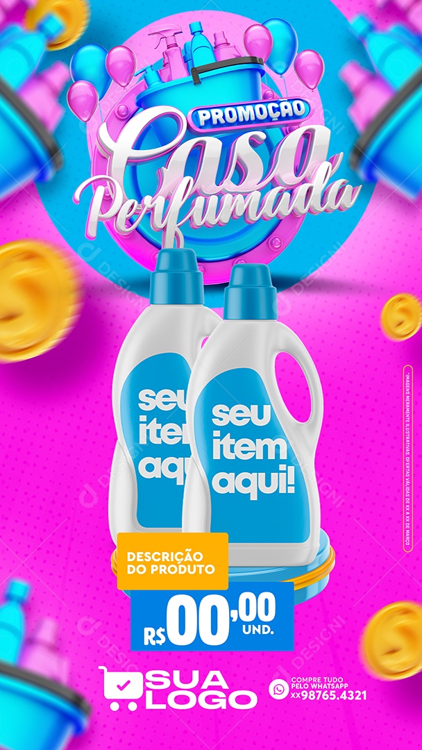 Story Promoção Casa Perfumada Produtos Supermercado Social Media PSD Editável