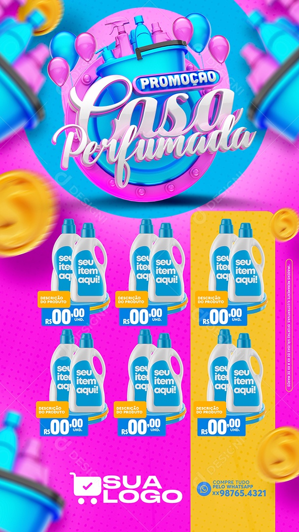 Story Encarte De Supermercado Promoção Casa Perfumada Social Media PSD Editável
