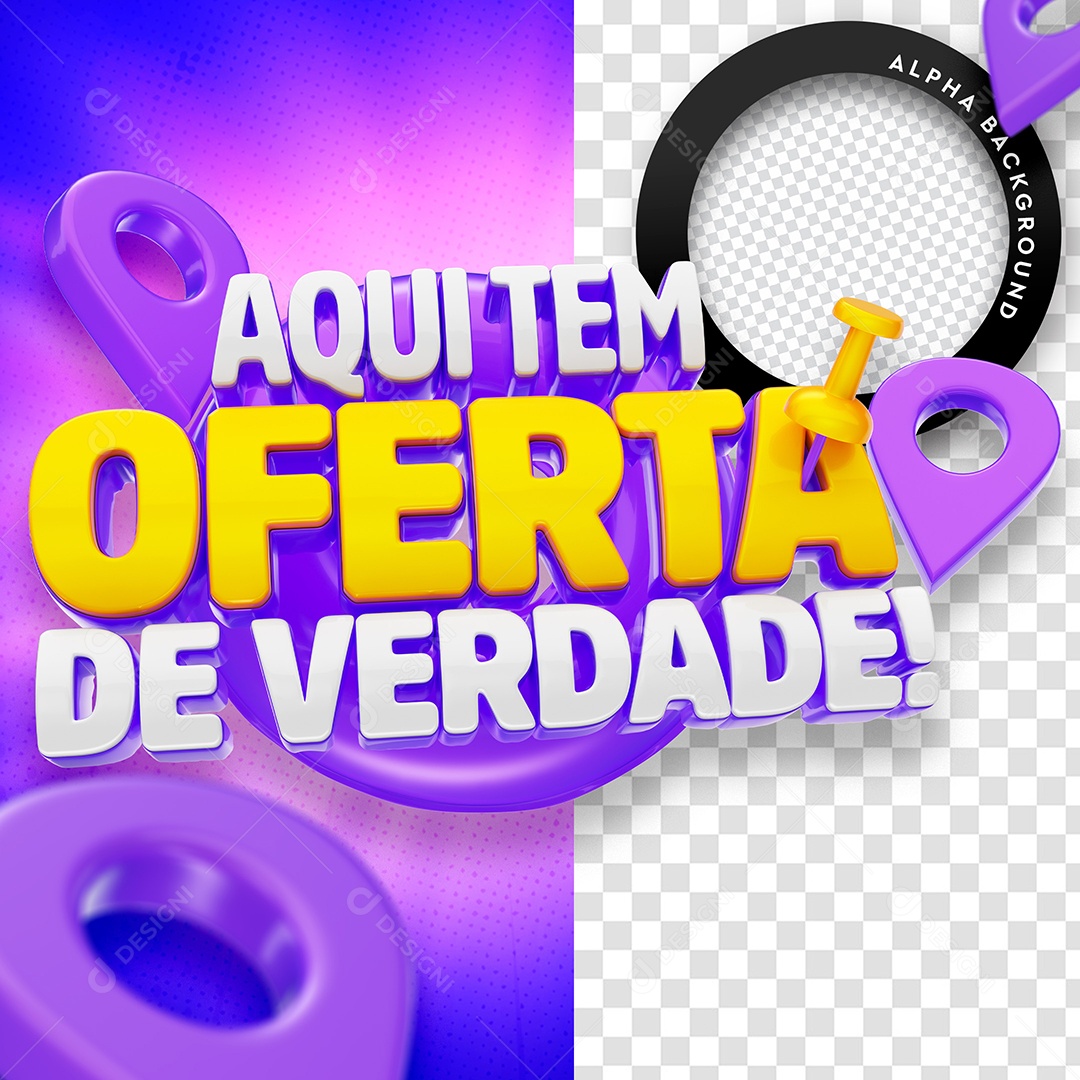 Aqui Tem Oferta De Verdade Selo 3D Para Composição PSD