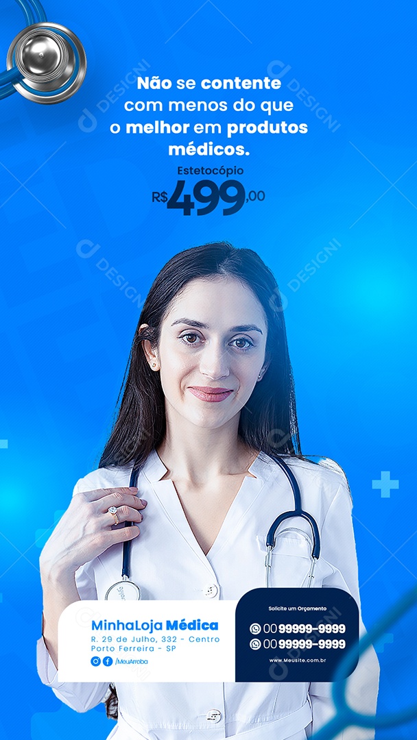 Story Social Media Produtos Médicos Não Se Contente PSD Editável