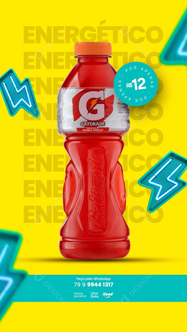 Story Energético 12,00 Distribuidora de Bebida Social Media PSD Editável