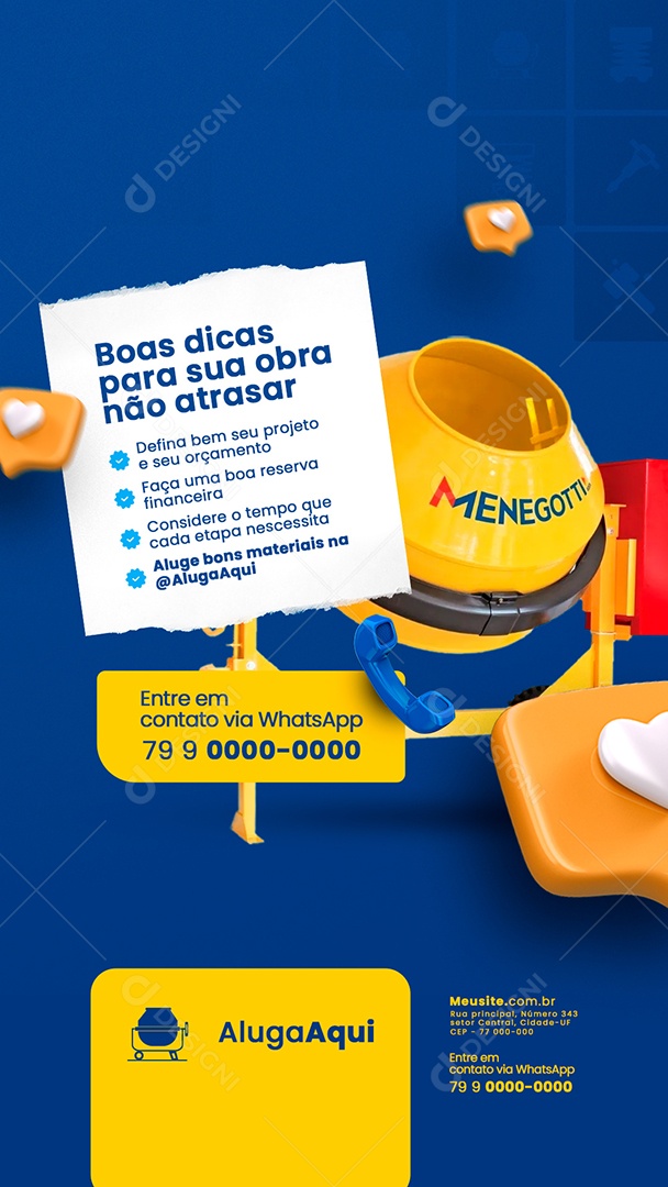 Story: Good Tips for Your Work to Avoid Delaying Machine Rental | Editable Social Media PSD