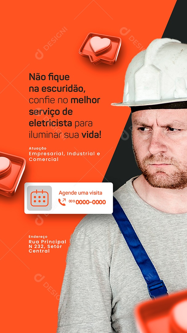 Story Não Fique na Escuridão Confie no Melhor Serviço de Eletricista Social Media PSD Editável