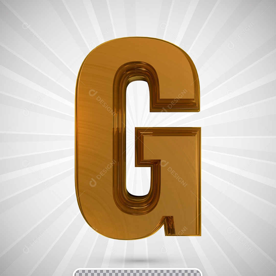 Alfabeto 3D Letra G Maiúscula Dourada Elemento Para Composição PSD