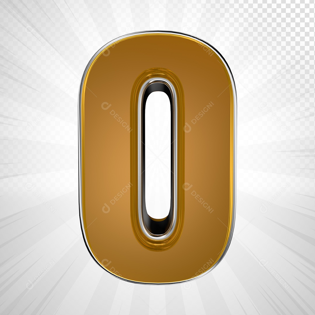 Alfabeto 3D Letra O Maiúscula Dourada Elemento Para Composição PSD
