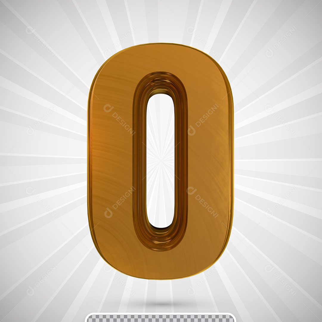 Alfabeto 3D Letra O Maiúscula Dourada Elemento Para Composição PSD