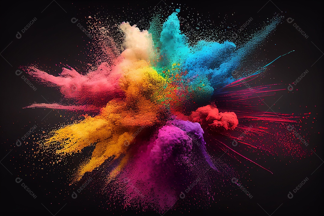 Background explosão de tinta colorida