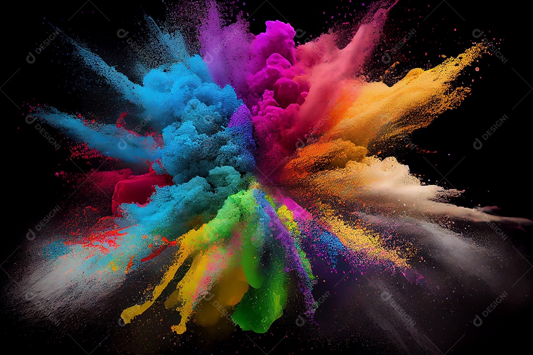 Background explosão de tinta colorida