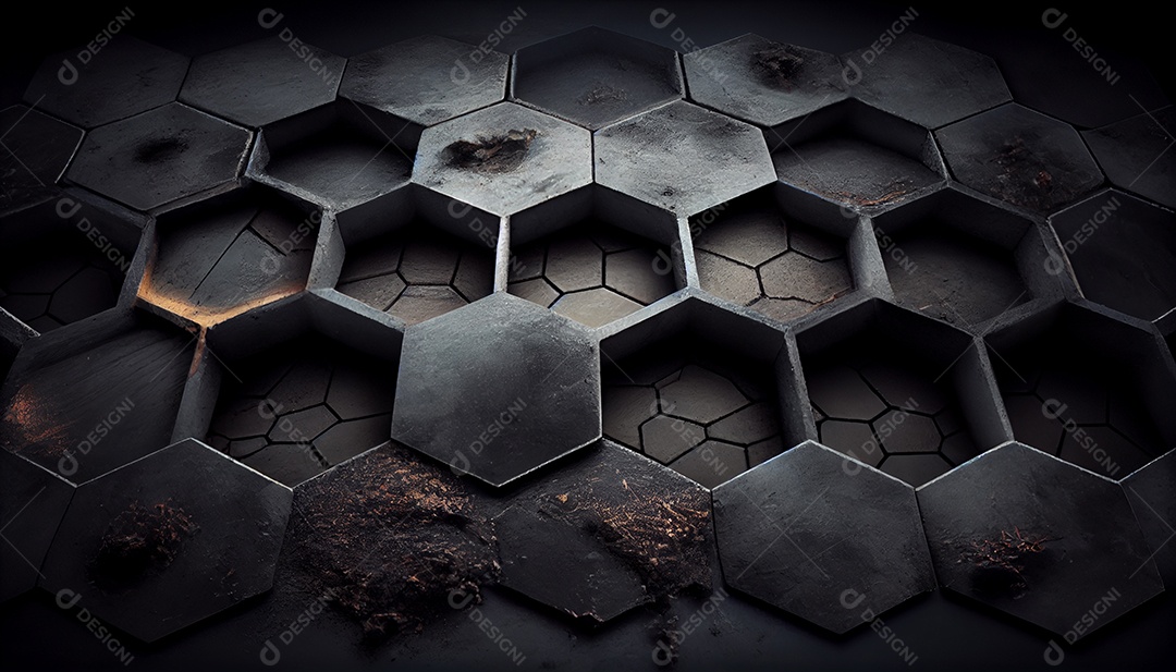 Textura hexágonos pretos