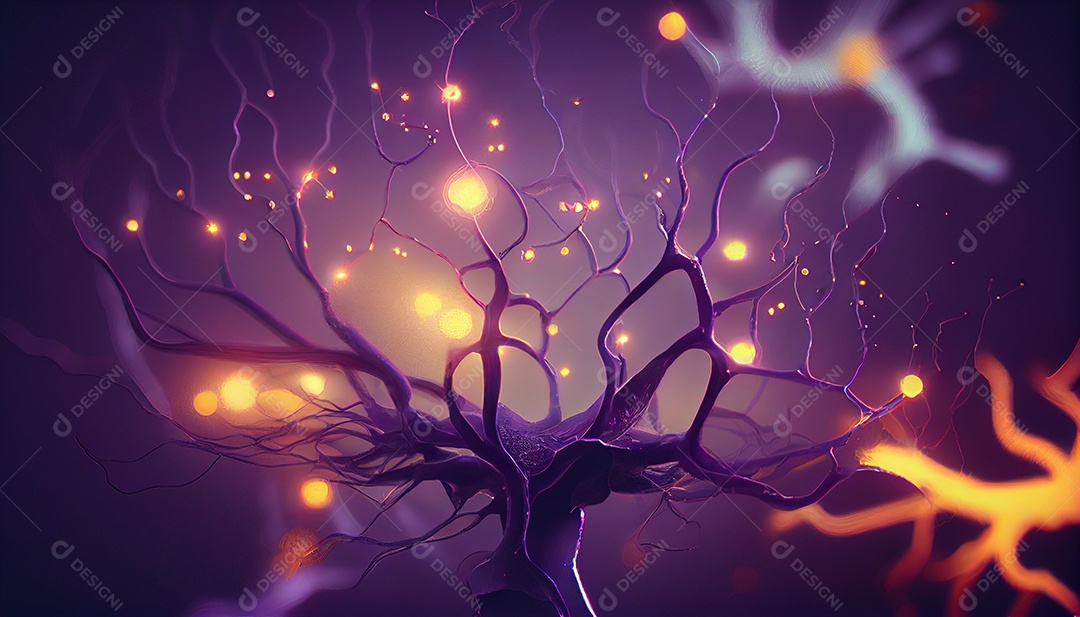 Background de neurônios abstratos coloridos