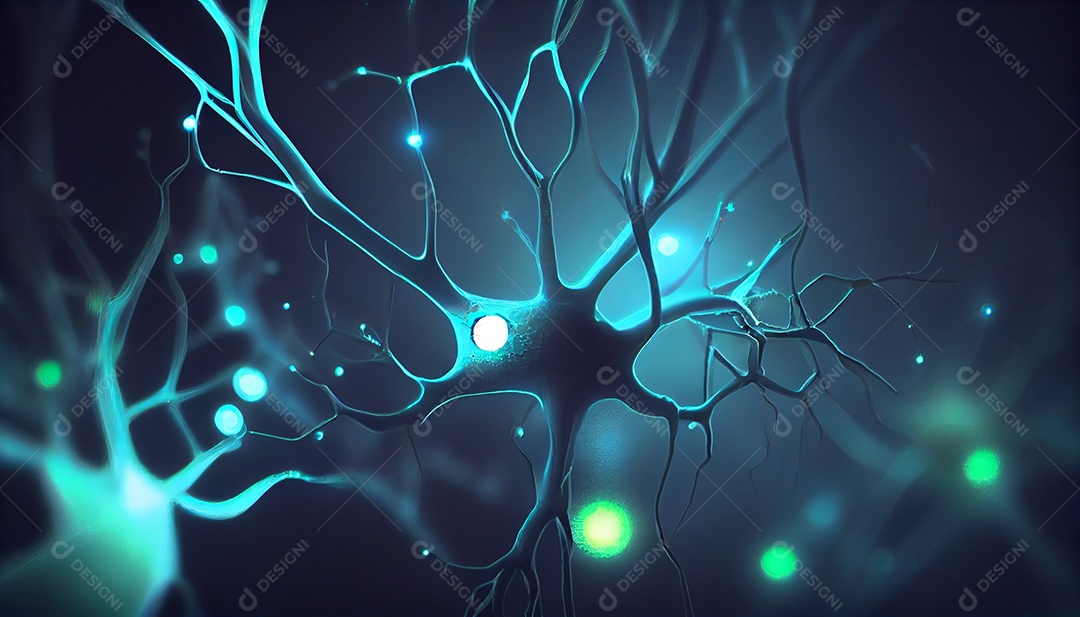 Background de neurônios abstratos coloridos