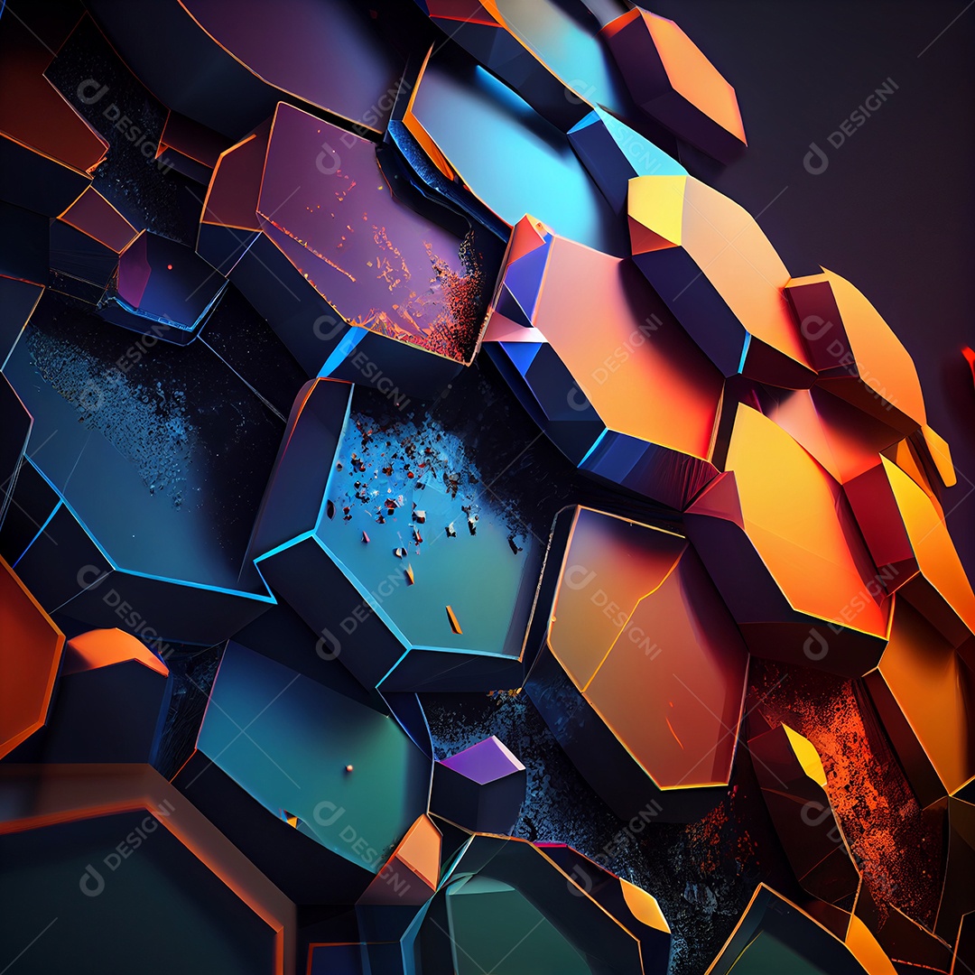 Background hexagonal colorido