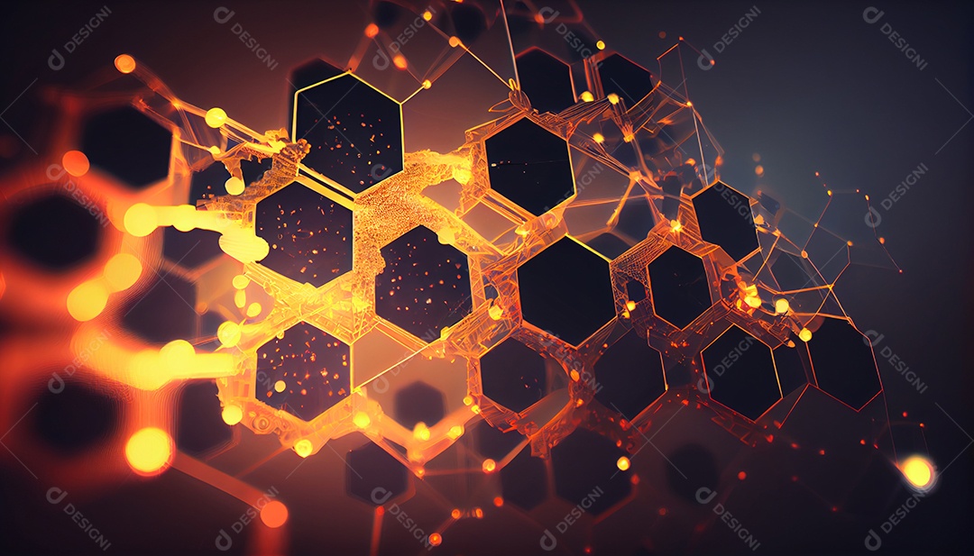 Background hexagonal laranja