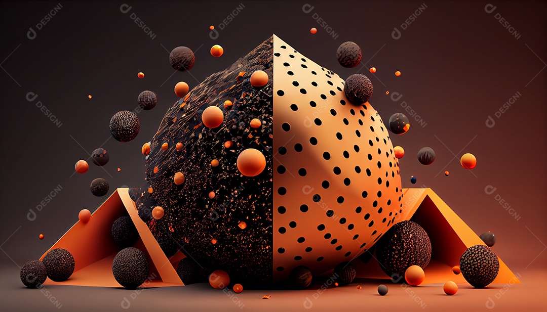 Background de partículas laranjas e pretas