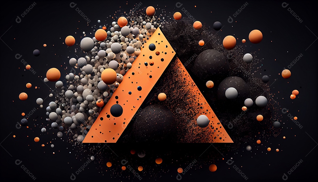 Background de partículas laranjas e pretas