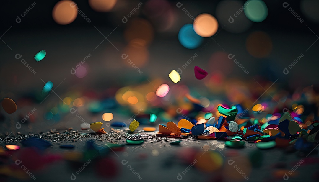 Fundo de confete noturno com uma coleta vibrante e dinâmica