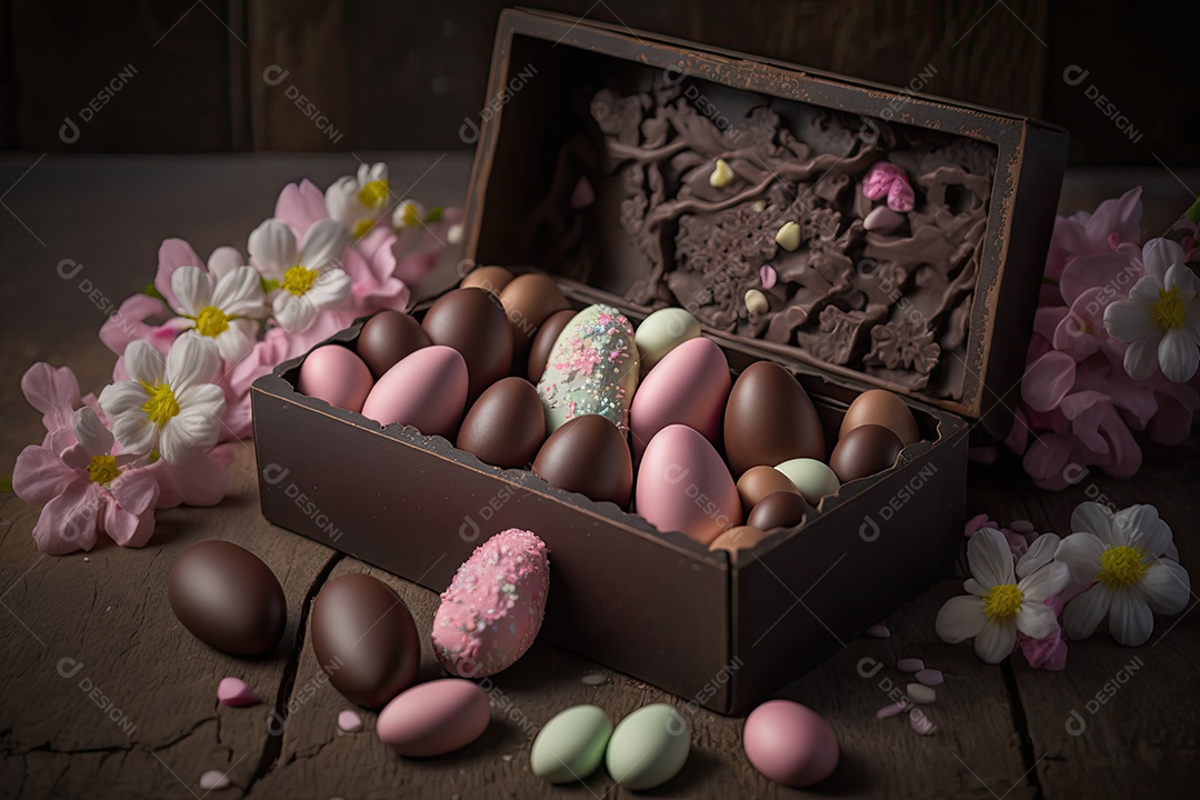 Ovos de Páscoa de Chocolate Artesanais em Diferentes Formas e Tamanhos