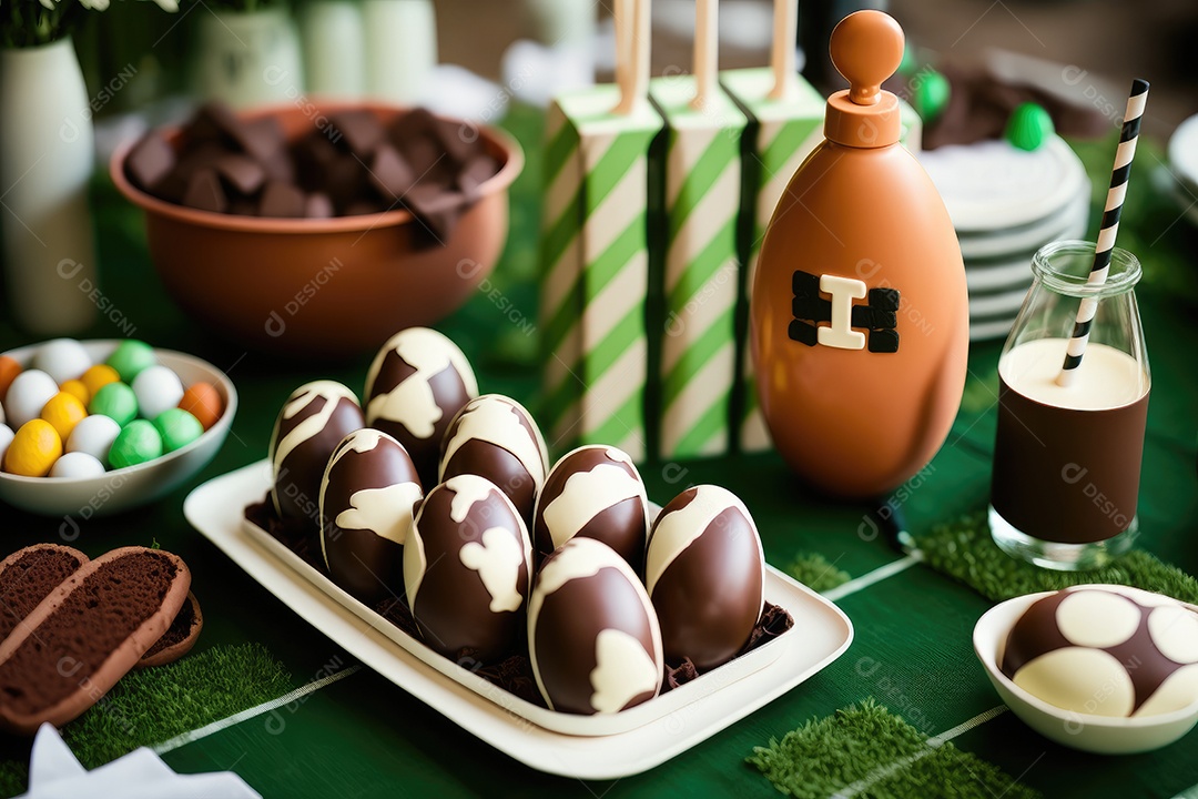 Ovos de Páscoa de chocolate em cores populares de times de futebol