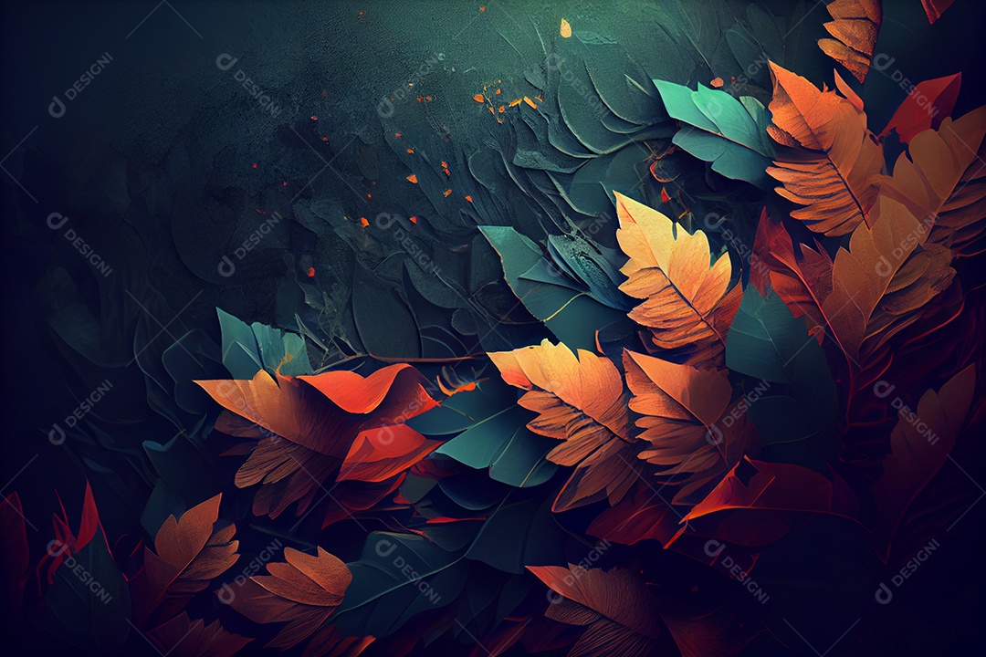 Background folhas coloridas