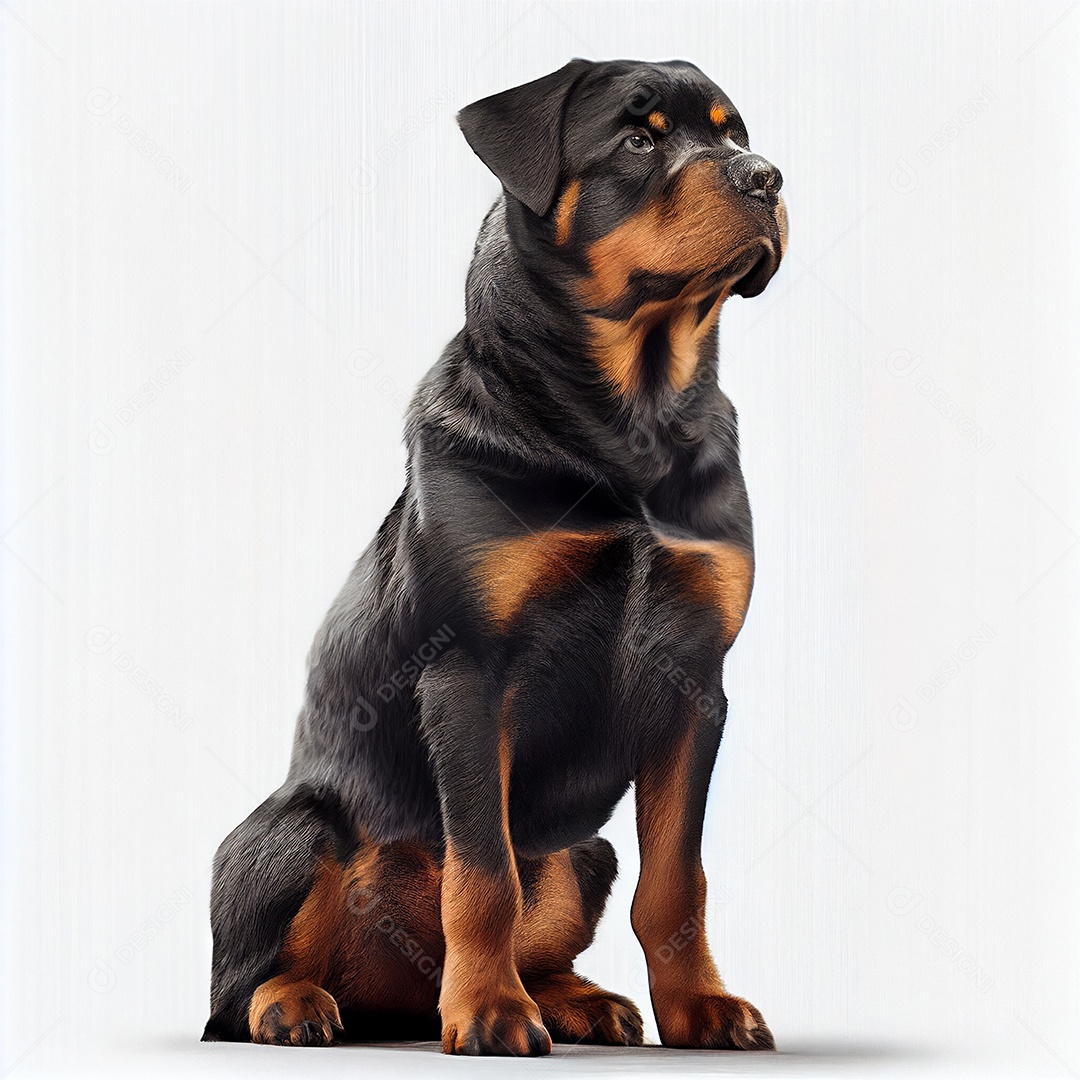 Ilustração de um cachorro rottweiler