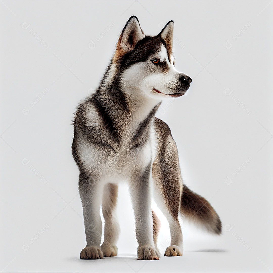 Ilustração de um cachorro husky siberiano