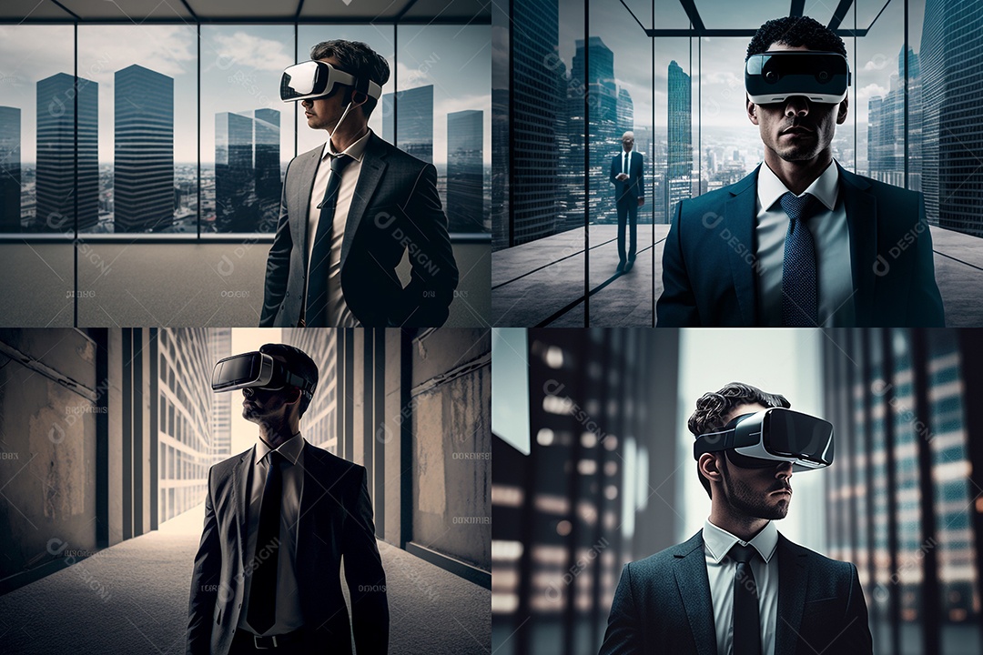 Homem usando óculos de realidade virtual