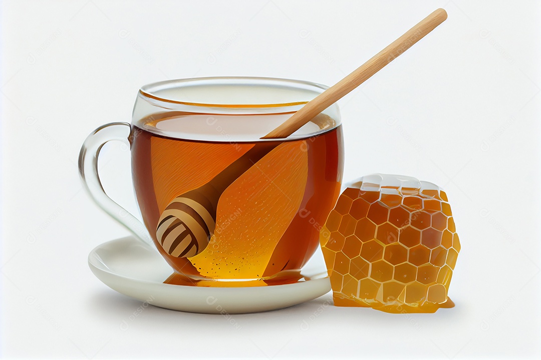 Pote de meleira com mel